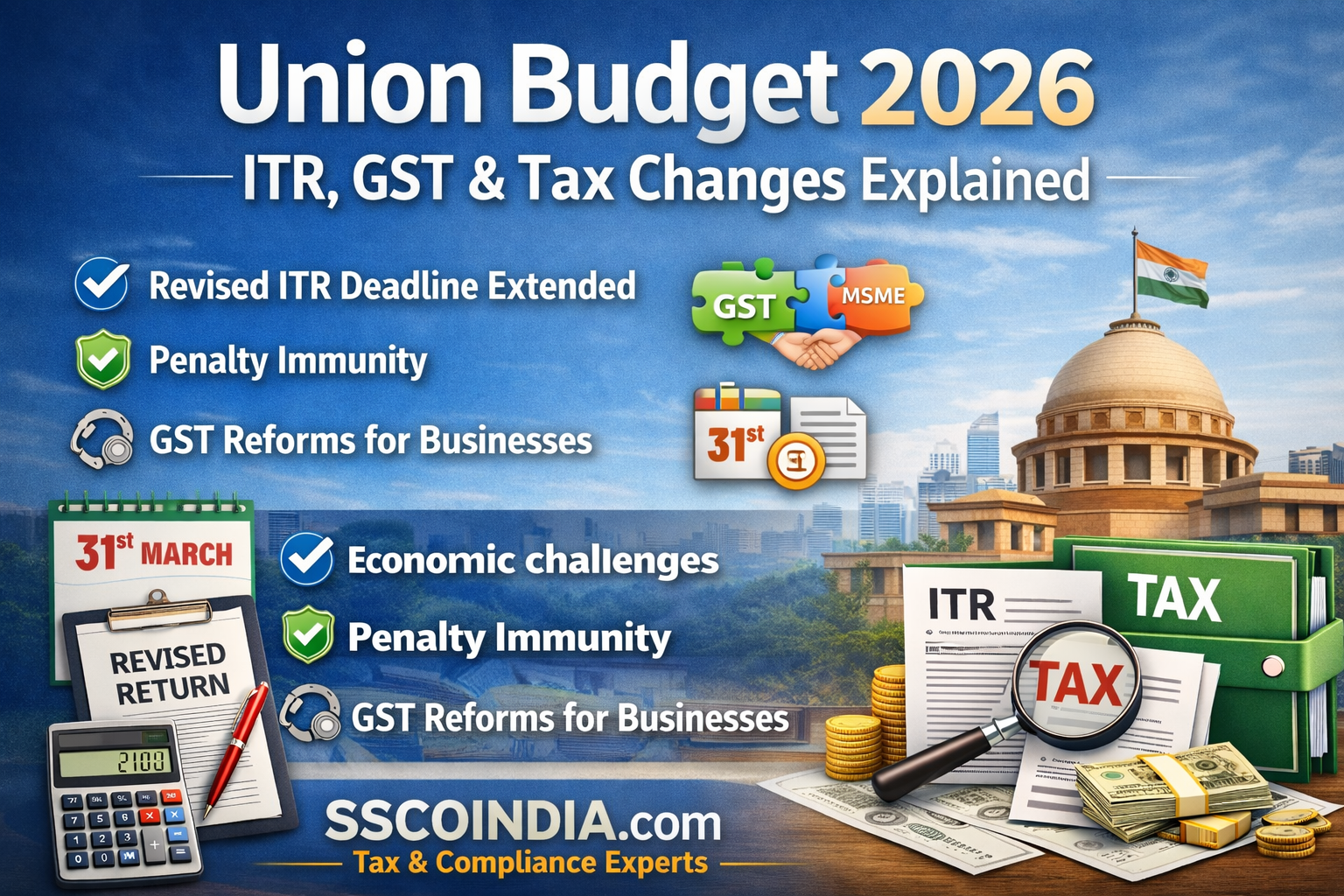 Union Budget 2026 ITR GST Tax Changes