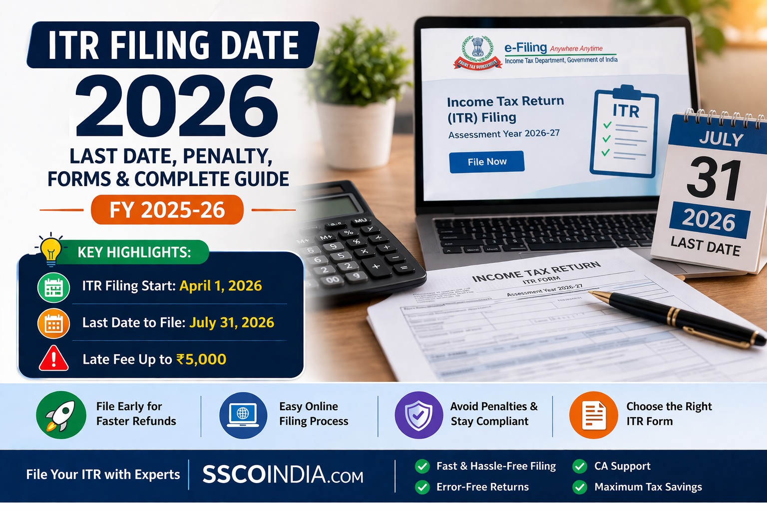 ITR Filing Date 2026 Last Date Penalty Guide